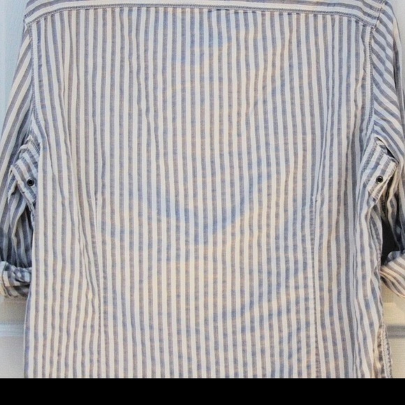 KENNETH COLE REACTION Striped Button Front Shirt L - Picture 8 of 8